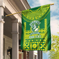 Fiji Tailevu Rugby Custom Garden Flag Go Champions Fijian Tapa Pattern LT14 House Flag Green - Polynesian Pride