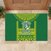 Fiji Tailevu Rugby Custom Rubber Doormat Go Champions Fijian Tapa Pattern LT14 Green - Polynesian Pride