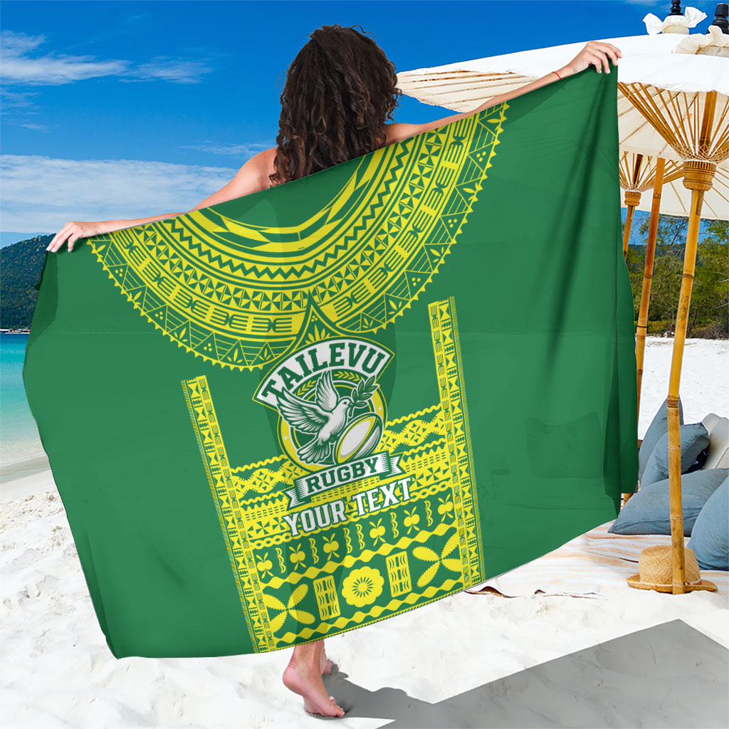 Fiji Tailevu Rugby Custom Sarong Go Champions Fijian Tapa Pattern LT14 One Size 44 x 66 inches Green - Polynesian Pride
