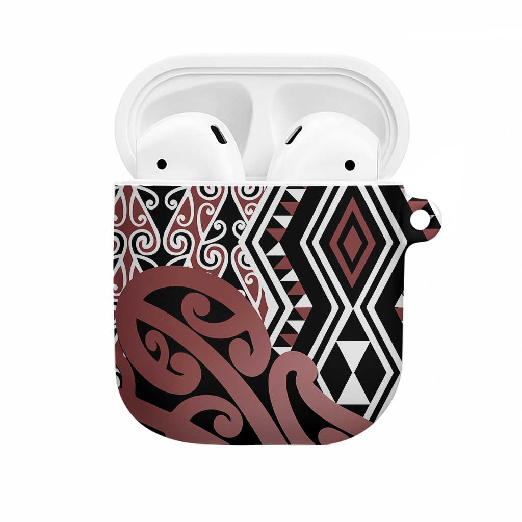 New Zealand AirPods Case Aotearoa Kowhaiwhai Mix Taniko Art - Polynesian Pride