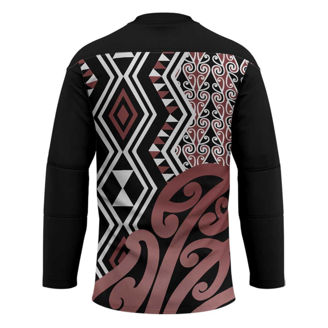 New Zealand Hockey Jersey Aotearoa Kowhaiwhai Mix Taniko Art - Polynesian Pride