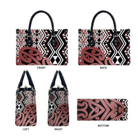 New Zealand Leather Bag Aotearoa Kowhaiwhai Mix Taniko Art - Polynesian Pride
