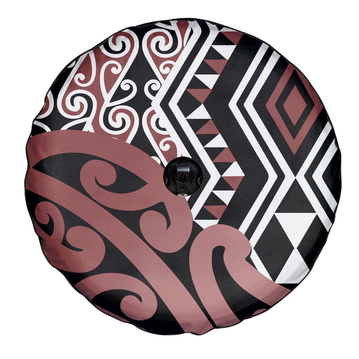 New Zealand Spare Tire Cover Aotearoa Kowhaiwhai Mix Taniko Art LT14 - Polynesian Pride