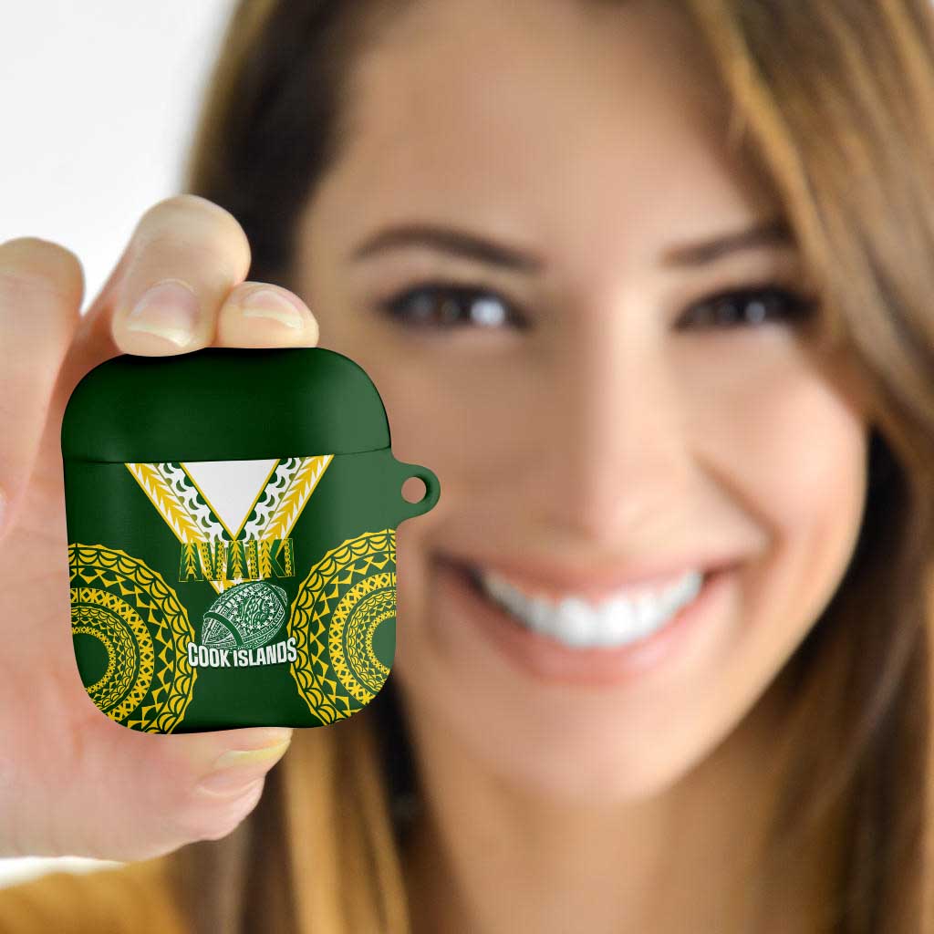 Avaiki Cook Islands Rugby AirPods Case Kuki Airani Tatau Green - Polynesian Pride