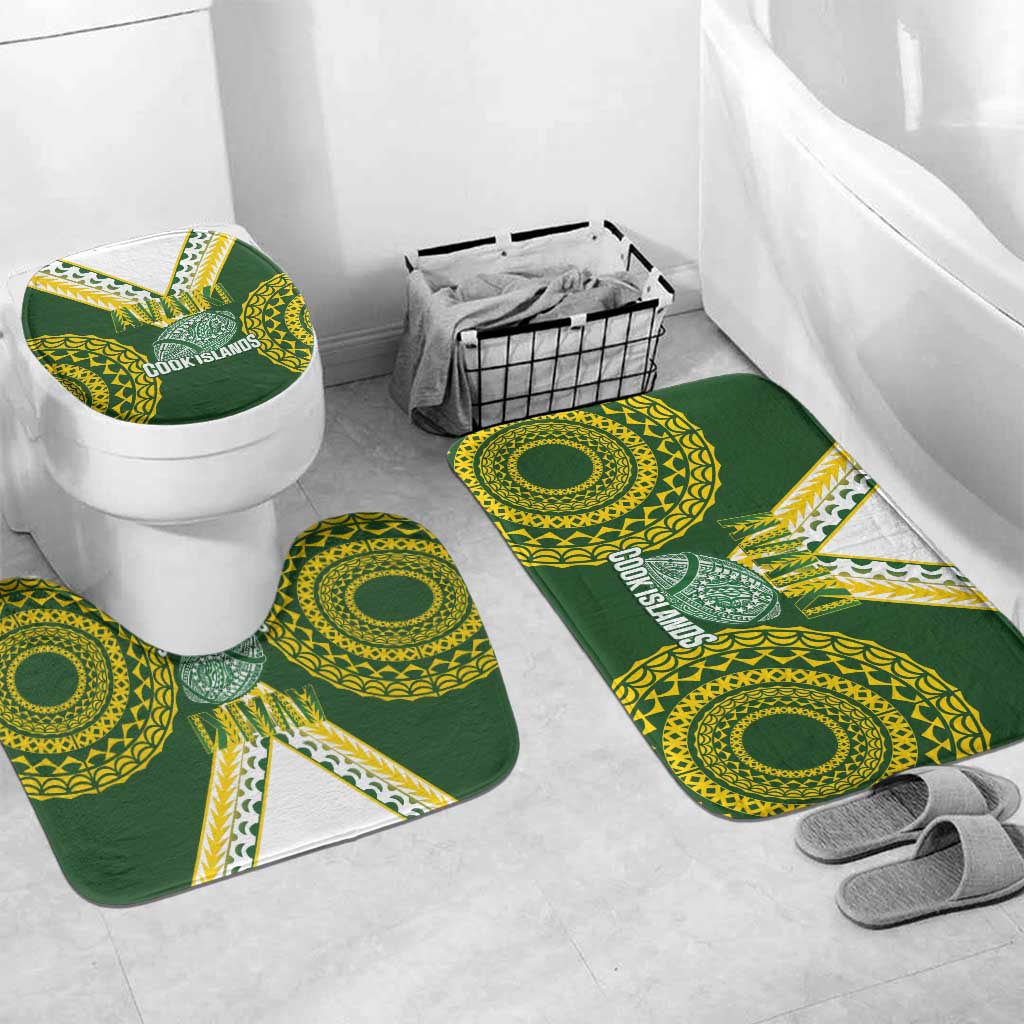 Avaiki Cook Islands Rugby Bathroom Set Kuki Airani Tatau Green - Polynesian Pride