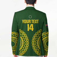 Custom Avaiki Cook Islands Rugby Blazer Kuki Airani Tatau Green - Polynesian Pride