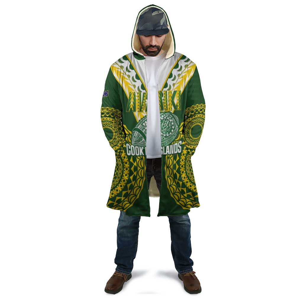 Custom Avaiki Cook Islands Rugby Cloak Kuki Airani Tatau Green - Polynesian Pride