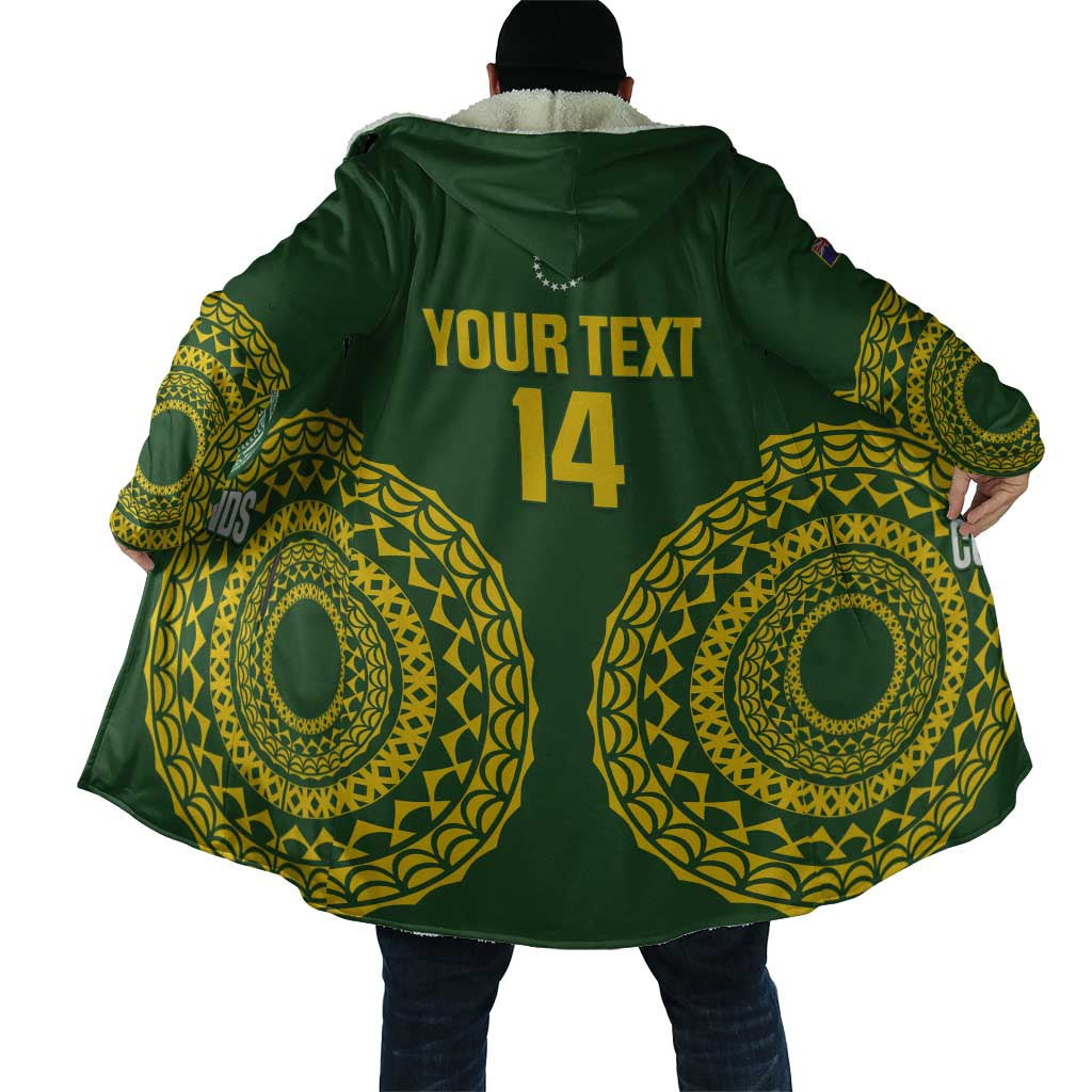 Custom Avaiki Cook Islands Rugby Cloak Kuki Airani Tatau Green - Polynesian Pride