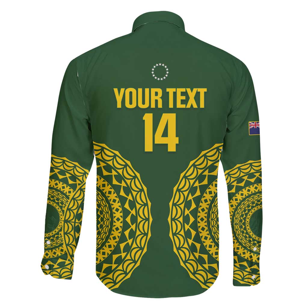 Custom Avaiki Cook Islands Rugby Family Matching Mermaid Dress and Hawaiian Shirt Kuki Airani Tatau Green - Polynesian Pride