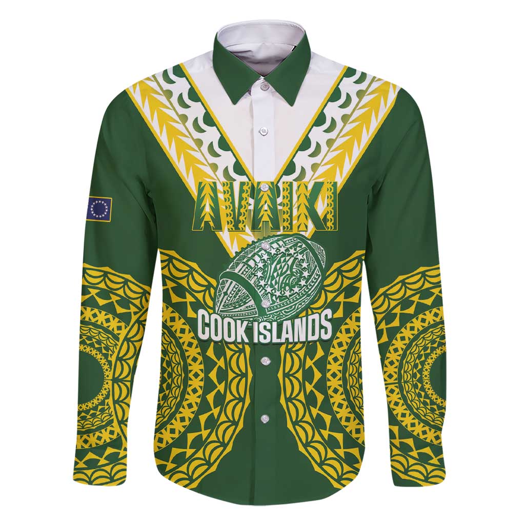 Custom Avaiki Cook Islands Rugby Family Matching Short Sleeve Bodycon Dress and Hawaiian Shirt Kuki Airani Tatau Green - Polynesian Pride