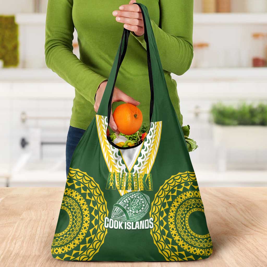 Avaiki Cook Islands Rugby Grocery Bag Kuki Airani Tatau Green - Polynesian Pride