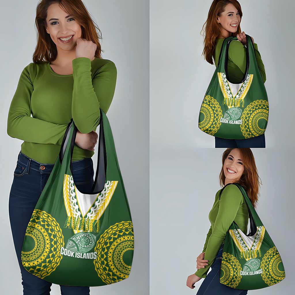 Avaiki Cook Islands Rugby Grocery Bag Kuki Airani Tatau Green - Polynesian Pride