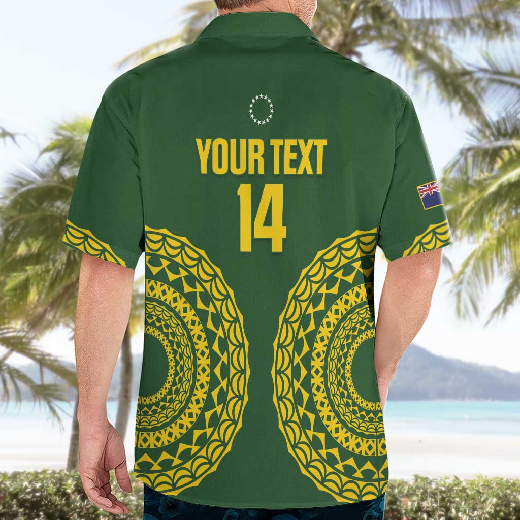 Custom Avaiki Cook Islands Rugby Hawaiian Shirt Kuki Airani Tatau Green LT14 - Polynesian Pride