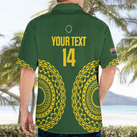 Custom Avaiki Cook Islands Rugby Hawaiian Shirt Kuki Airani Tatau Green LT14 - Polynesian Pride