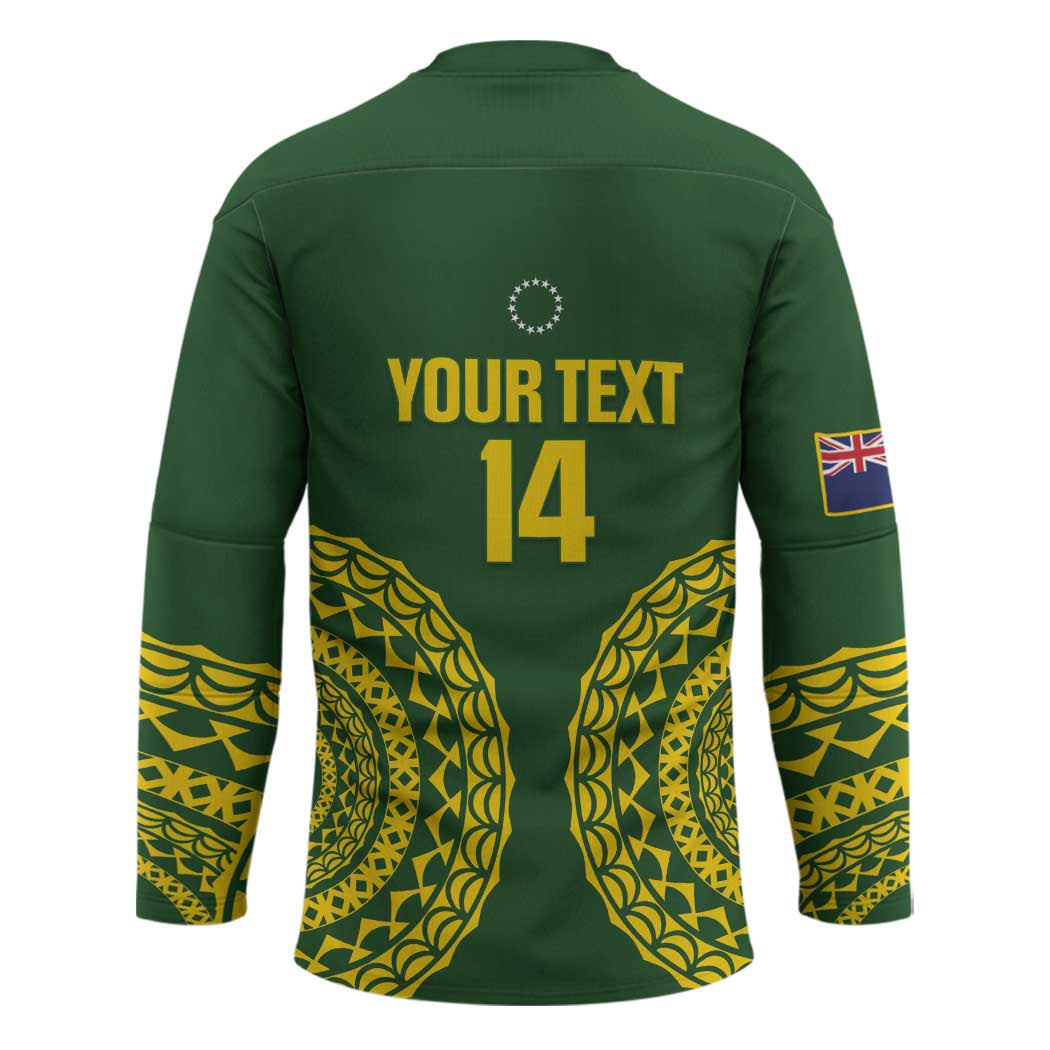 Custom Avaiki Cook Islands Rugby Hockey Jersey Kuki Airani Tatau Green LT14 - Polynesian Pride