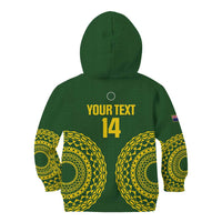 Custom Avaiki Cook Islands Rugby Kid Hoodie Kuki Airani Tatau Green - Polynesian Pride