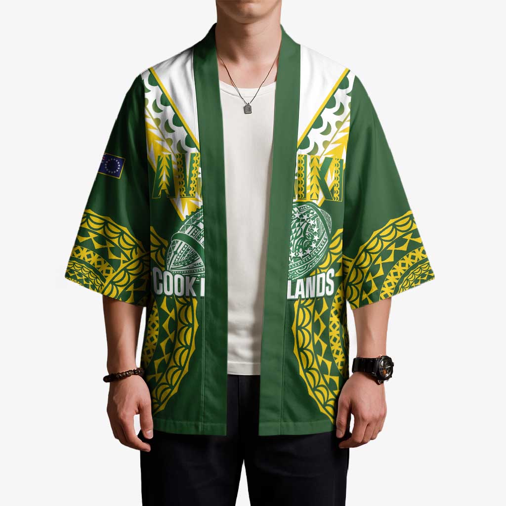 Custom Avaiki Cook Islands Rugby Kimono Kuki Airani Tatau Green LT14 - Polynesian Pride