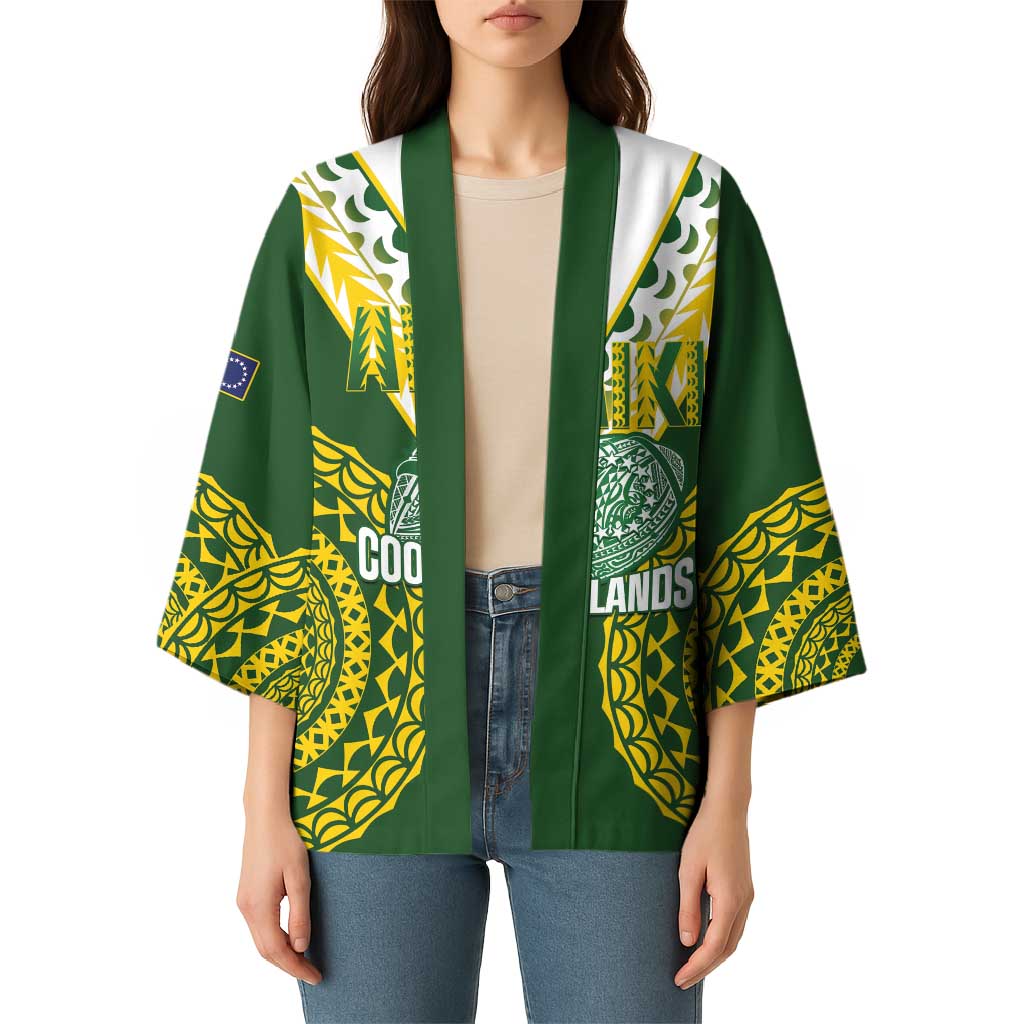 Custom Avaiki Cook Islands Rugby Kimono Kuki Airani Tatau Green LT14 - Polynesian Pride