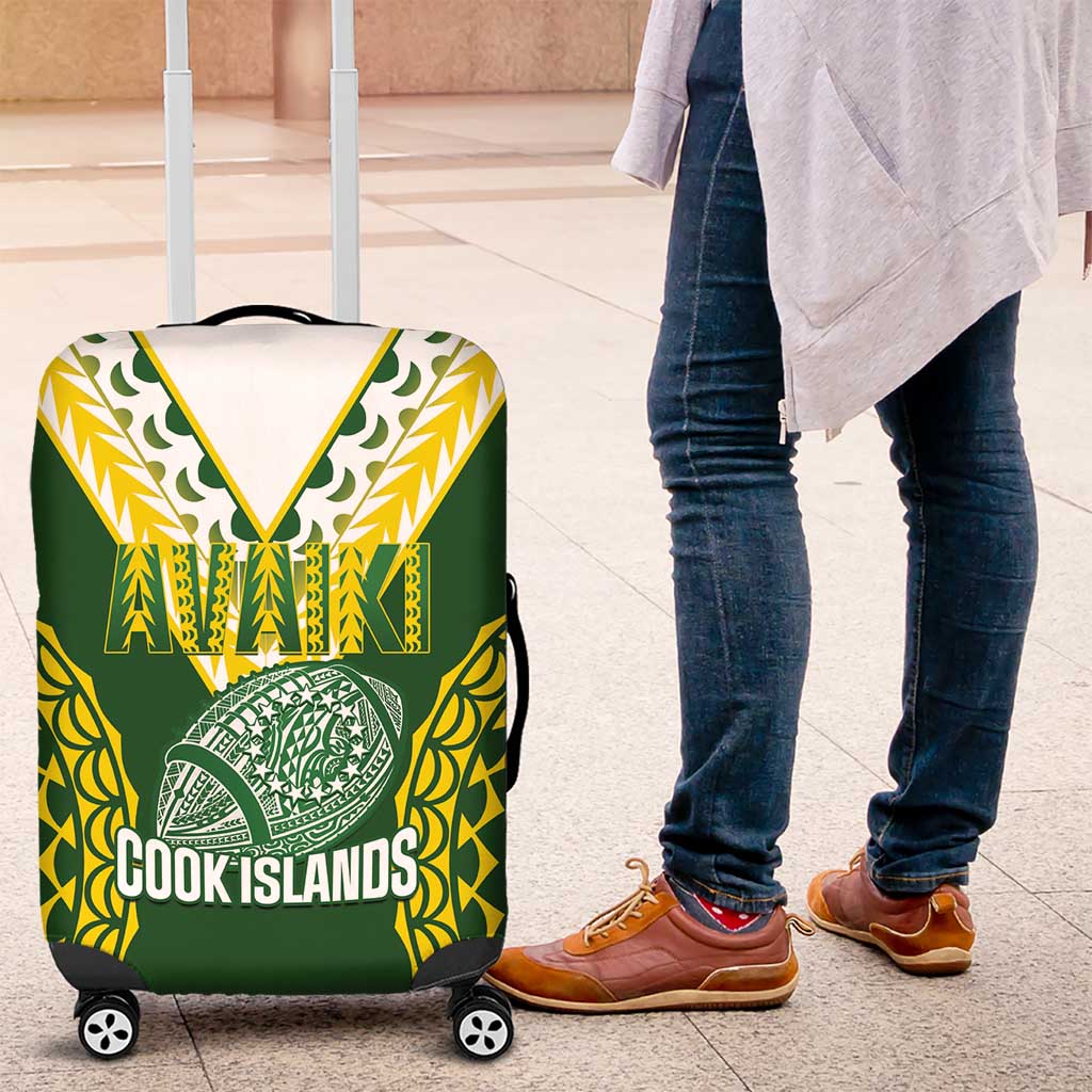 Avaiki Cook Islands Rugby Luggage Cover Kuki Airani Tatau Green LT14 Green - Polynesian Pride