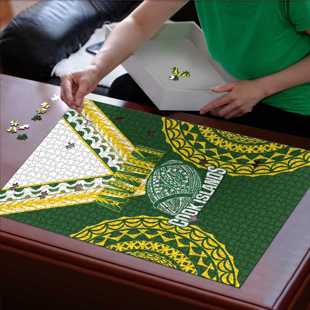 Avaiki Cook Islands Rugby Puzzle Kuki Airani Tatau Green - Polynesian Pride