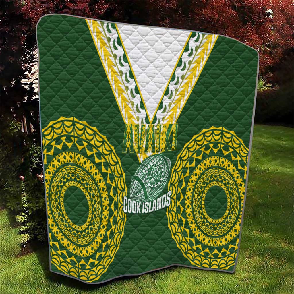 Avaiki Cook Islands Rugby Quilt Kuki Airani Tatau Green LT14 - Polynesian Pride