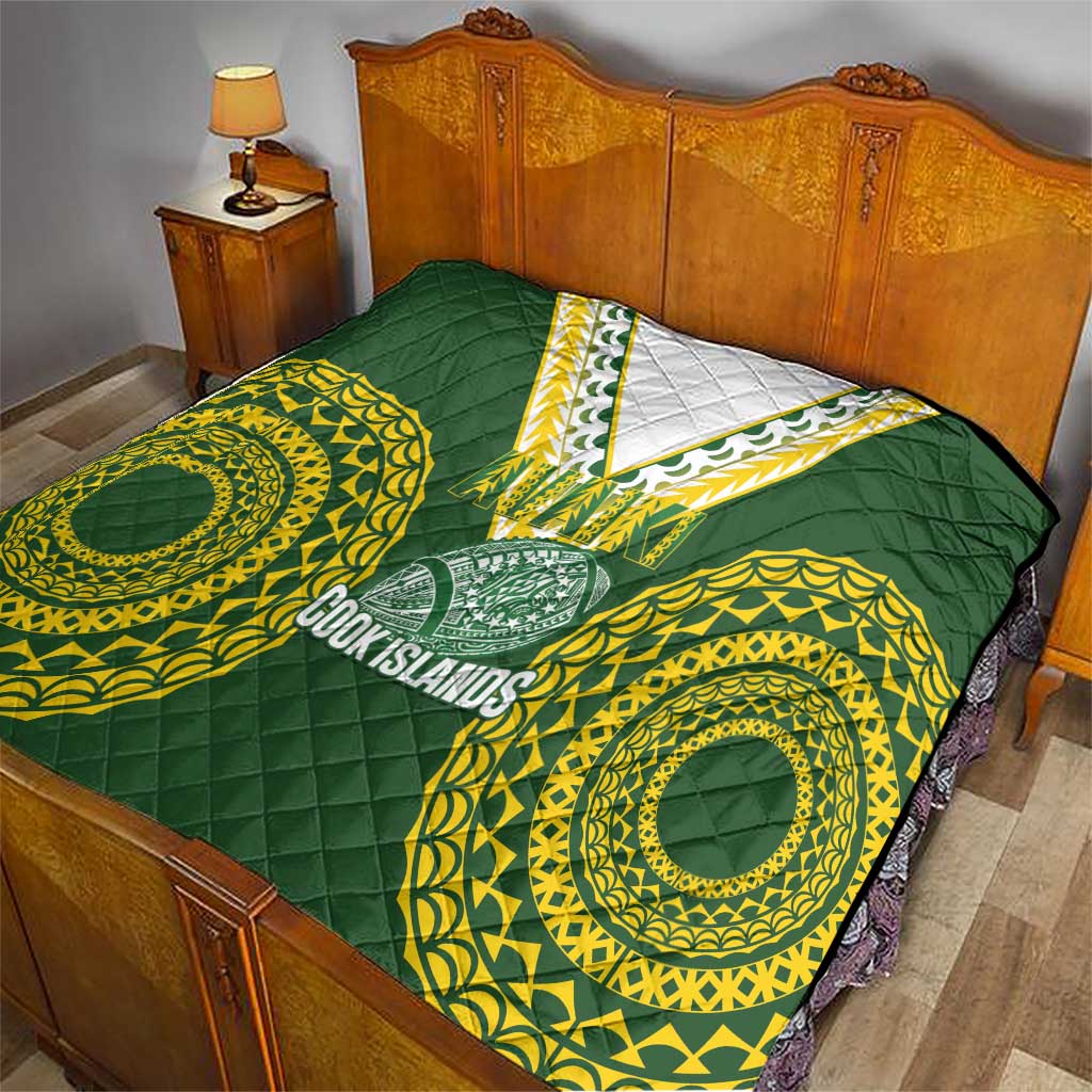 Avaiki Cook Islands Rugby Quilt Kuki Airani Tatau Green LT14 - Polynesian Pride