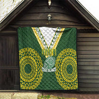 Avaiki Cook Islands Rugby Quilt Kuki Airani Tatau Green LT14 - Polynesian Pride