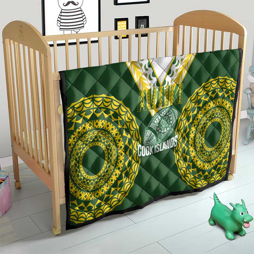Avaiki Cook Islands Rugby Quilt Kuki Airani Tatau Green LT14 - Polynesian Pride