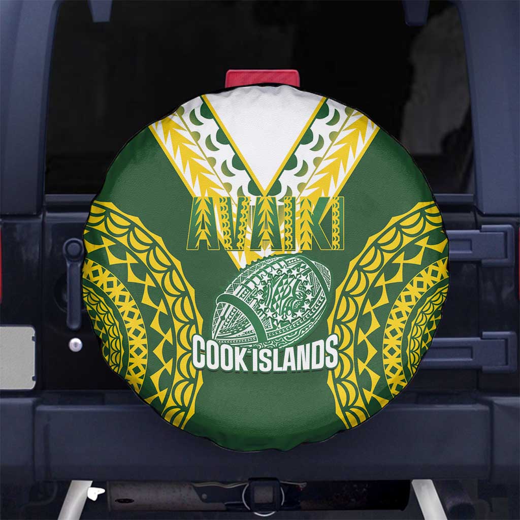 Avaiki Cook Islands Rugby Spare Tire Cover Kuki Airani Tatau Green LT14 No hole Green - Polynesian Pride