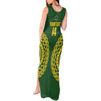 Custom Avaiki Cook Islands Rugby Tank Maxi Dress Kuki Airani Tatau Green LT14 - Polynesian Pride