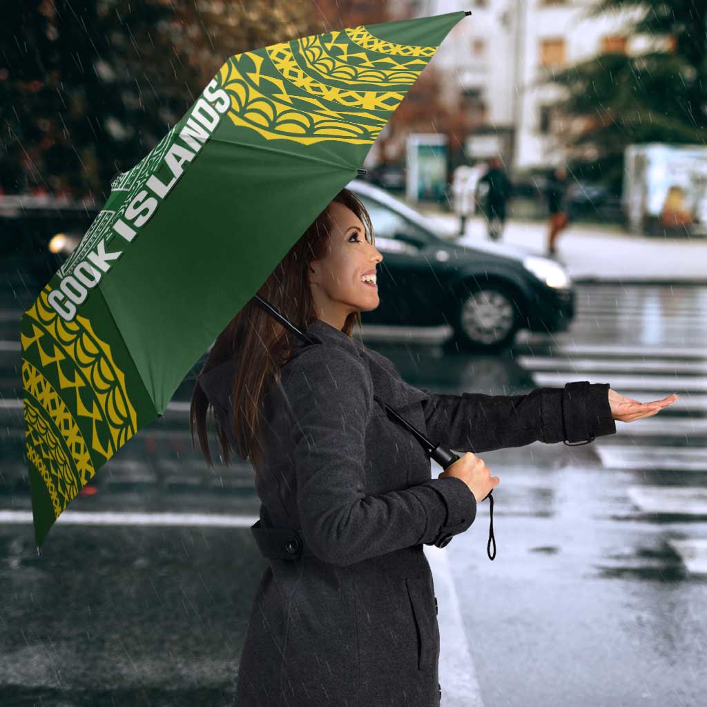 Avaiki Cook Islands Rugby Umbrella Kuki Airani Tatau Green LT14 - Polynesian Pride