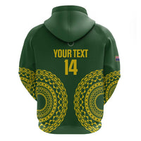Custom Avaiki Cook Islands Rugby Zip Hoodie Kuki Airani Tatau Green LT14 - Polynesian Pride