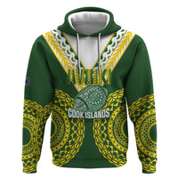 Custom Avaiki Cook Islands Rugby Zip Hoodie Kuki Airani Tatau Green LT14 Pullover Hoodie Green - Polynesian Pride