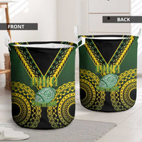 Avaiki Cook Islands Rugby Laundry Basket Kuki Airani Tatau Black - Polynesian Pride