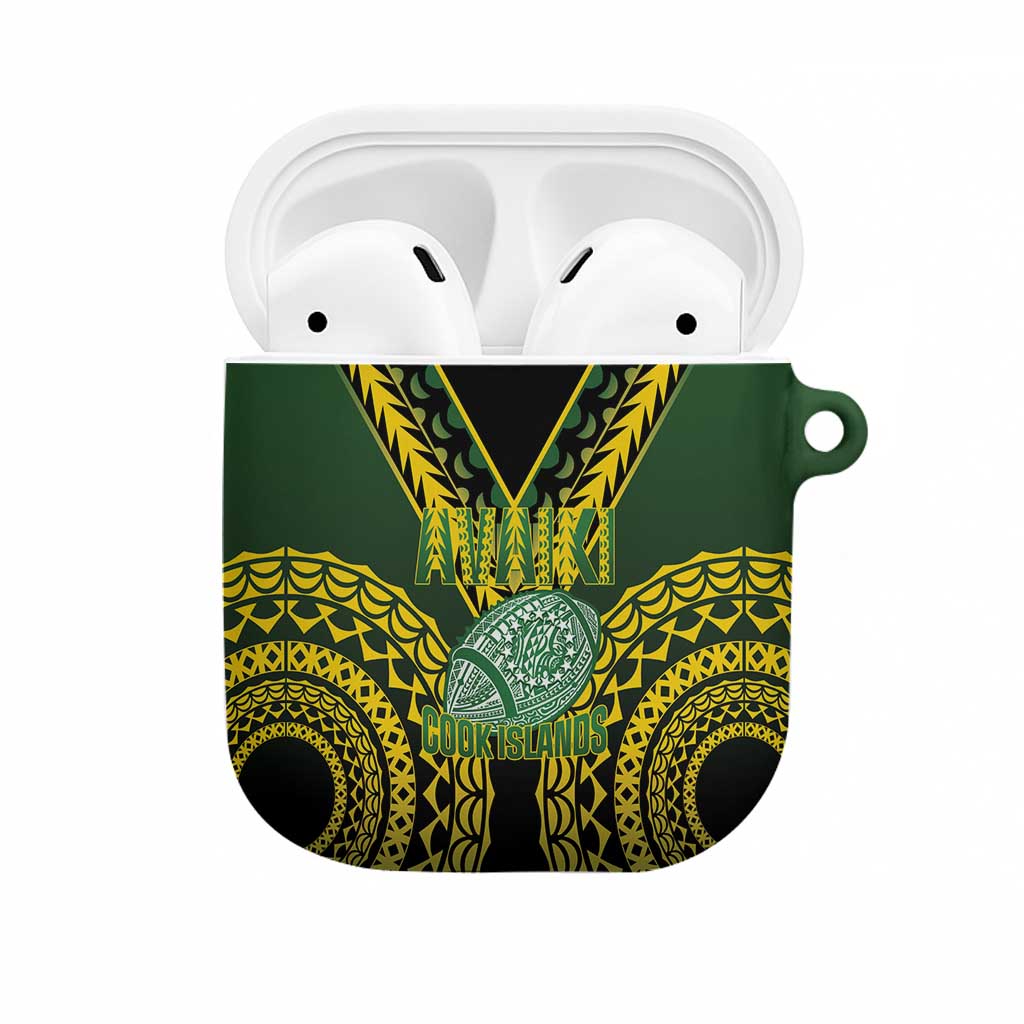 Avaiki Cook Islands Rugby AirPods Case Kuki Airani Tatau Black - Polynesian Pride