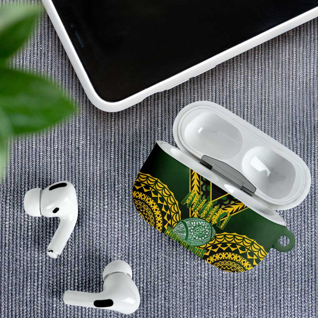 Avaiki Cook Islands Rugby AirPods Case Kuki Airani Tatau Black - Polynesian Pride