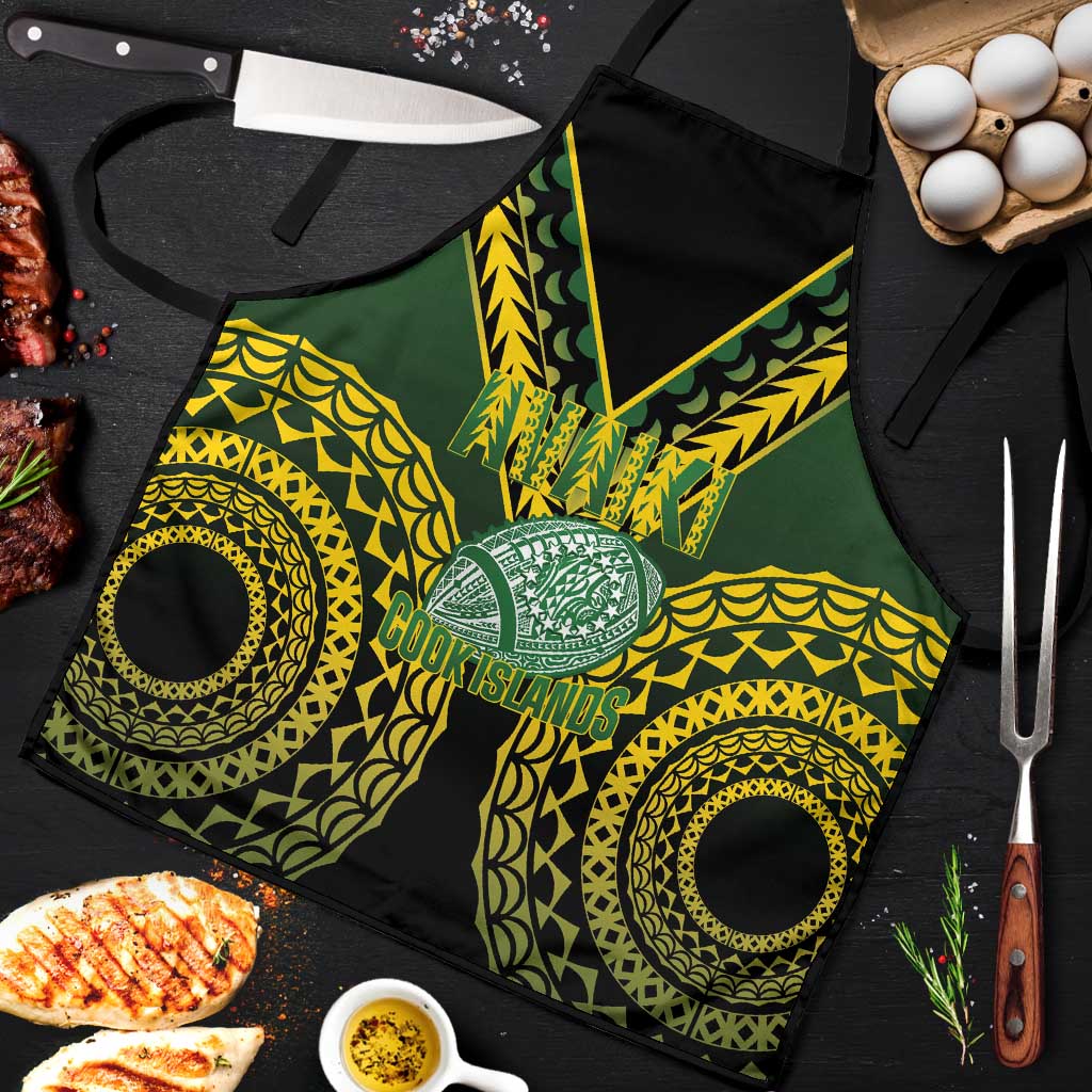 Avaiki Cook Islands Rugby Apron Kuki Airani Tatau Black - Polynesian Pride