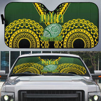 Avaiki Cook Islands Rugby Auto Sun Shade Kuki Airani Tatau Black LT14 Black - Polynesian Pride