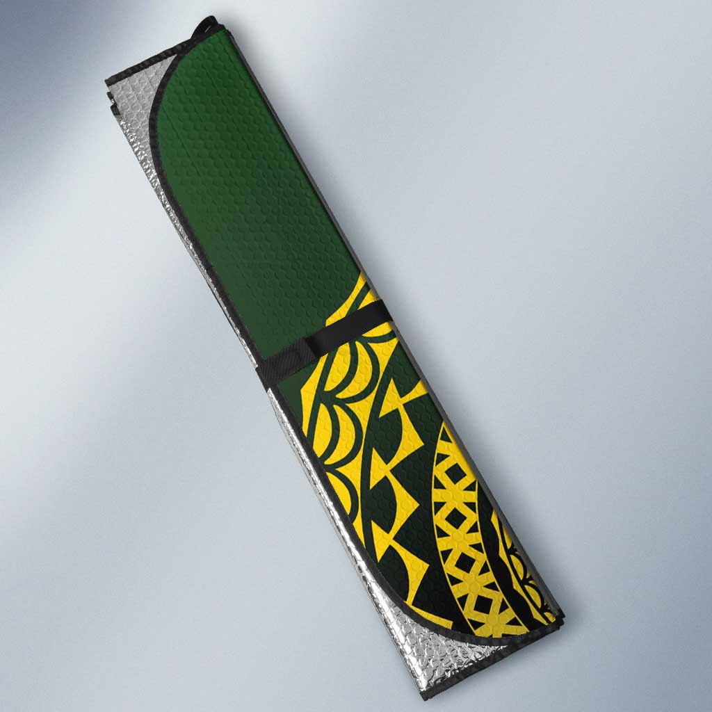 Avaiki Cook Islands Rugby Auto Sun Shade Kuki Airani Tatau Black LT14 - Polynesian Pride