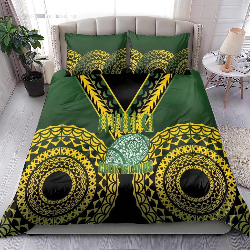 Avaiki Cook Islands Rugby Bedding Set Kuki Airani Tatau Black LT14 - Polynesian Pride