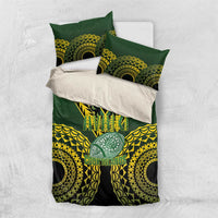 Avaiki Cook Islands Rugby Bedding Set Kuki Airani Tatau Black LT14 US Twin 172cm x 218cm Black - Polynesian Pride