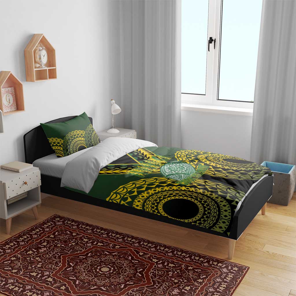 Avaiki Cook Islands Rugby Bedding Set Kuki Airani Tatau Black LT14 - Polynesian Pride