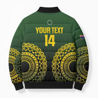 Custom Avaiki Cook Islands Rugby Bomber Puffer Jacket Kuki Airani Tatau Black - Polynesian Pride