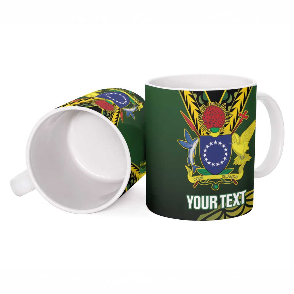Custom Avaiki Cook Islands Rugby Ceramic Mug Kuki Airani Tatau Black LT14 - Polynesian Pride