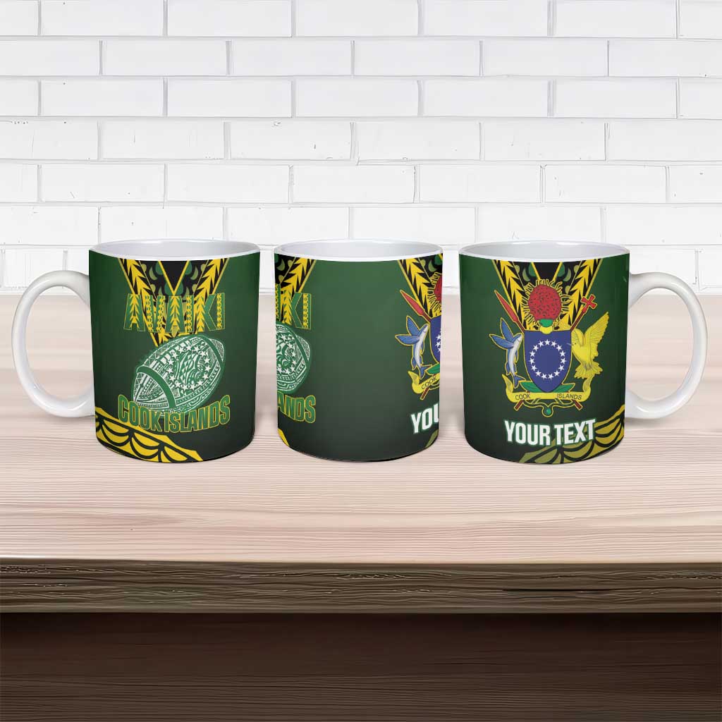 Custom Avaiki Cook Islands Rugby Ceramic Mug Kuki Airani Tatau Black LT14 - Polynesian Pride