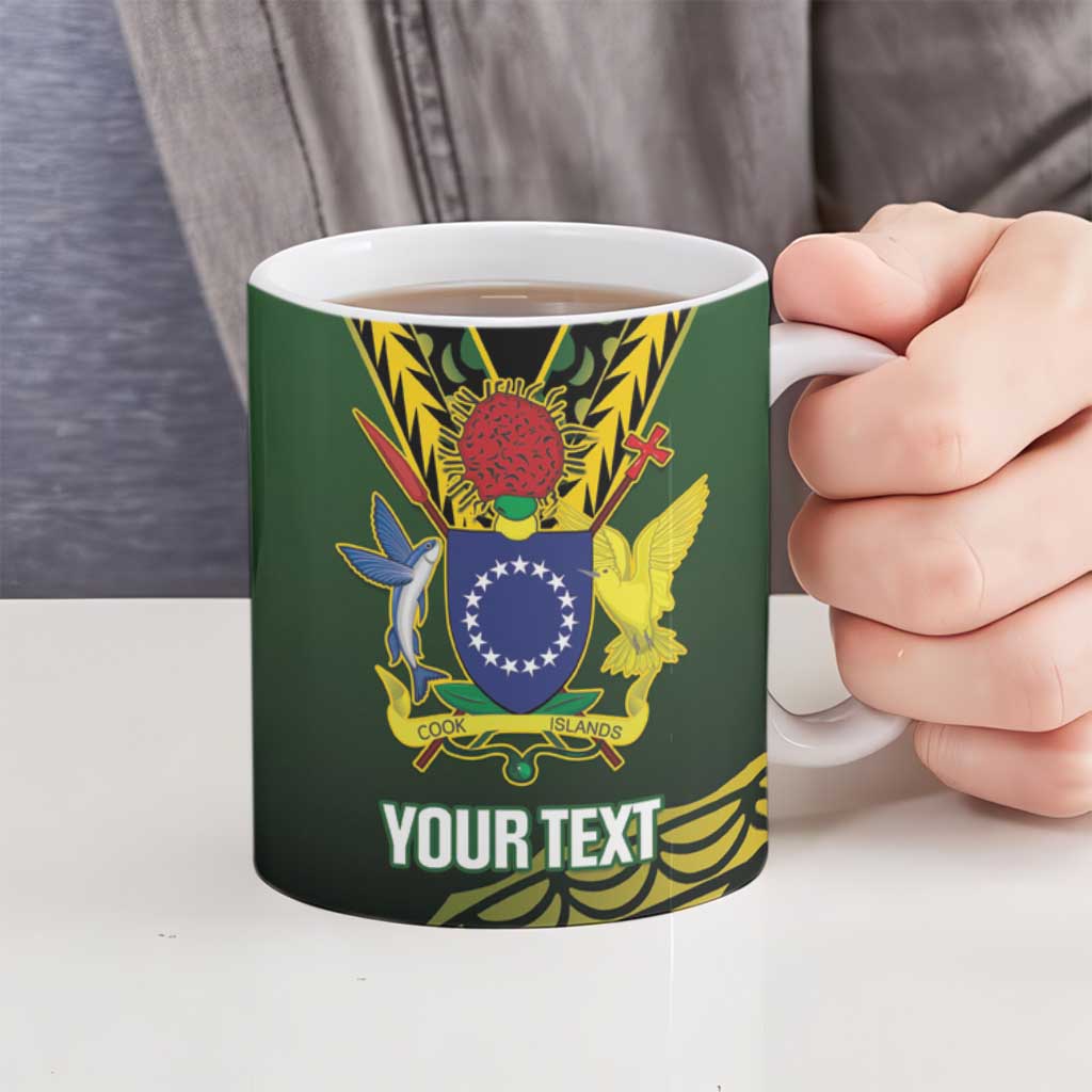 Custom Avaiki Cook Islands Rugby Ceramic Mug Kuki Airani Tatau Black LT14 - Polynesian Pride