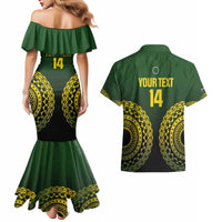 Custom Avaiki Cook Islands Rugby Couples Matching Mermaid Dress and Hawaiian Shirt Kuki Airani Tatau Black - Polynesian Pride