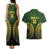 Custom Avaiki Cook Islands Rugby Couples Matching Tank Maxi Dress and Hawaiian Shirt Kuki Airani Tatau Black - Polynesian Pride
