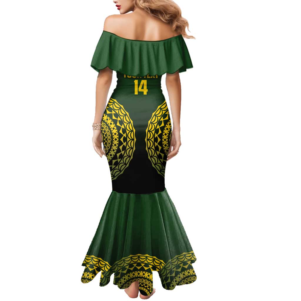 Custom Avaiki Cook Islands Rugby Family Matching Mermaid Dress and Hawaiian Shirt Kuki Airani Tatau Black - Polynesian Pride