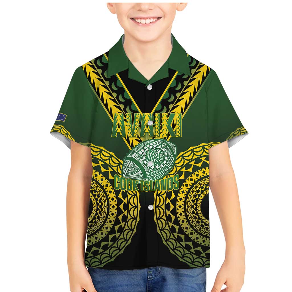 Custom Avaiki Cook Islands Rugby Family Matching Mermaid Dress and Hawaiian Shirt Kuki Airani Tatau Black - Polynesian Pride